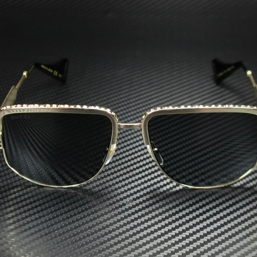 Gucci Gold Grey 59mm Sunglasses